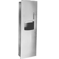 Semi-Recessed Contemporary Series Towel Dispenser/Waste Receptacle, 8.6 Gallon Capacity