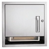 Semi-Recessed, Roll Towel Dispenser with Lever