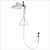 S19-120P HORIZONTAL SUPPLY DRENCH SHOWERS; PLASTIC SHOWERHEAD WITH 8 FOOT HAND HELD DRENCH HOSE