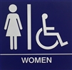 Restroom Sign, Wall ADA Women 8x8