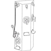 WS-2W-HN Dual Station Barrier Free  ( 1 handicap Station) Wall saver Shower (Multi Stall ) Stainless Steel