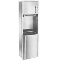 Recessed, Roll Towel Dispenser/Waste Receptacle, 18 Gallon Capacity