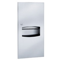 Contemporary Series, Semi-Recessed Towel Dispenser/Waste Receptacle, 2 Gallon Capacity.