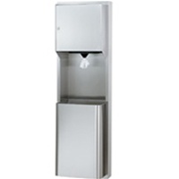 Semi-Recessed, Center Pull Towel Dispenser/Waste Receptacle, 12 Gallon Capacity