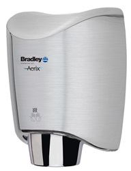 Aerix+ Hand Dryer; SS - Satin, 110-120V, Adj Dry Time, Heated, Surf-Mtd