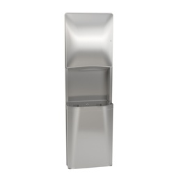 Semi-Recessed Towel Dispenser and Waste Receptacle, 12 Gallon Capacity