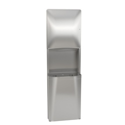 Surface-Mounted Folded Towel Dispenser and Waste Receptacle, 12 Gallon Capacity
