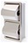 Recessed Double Roll Toilet Tissue Holder with Hood, Bright Polish Stainless Steel