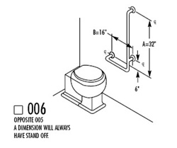 SERIES 812 GRAB BARS - Grab Bar 1-1/2" OD X 32 X 16