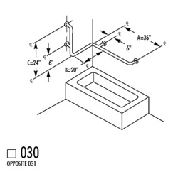SERIES 812 GRAB BARS - Grab Bar 1-1/2"ODX36X20X24