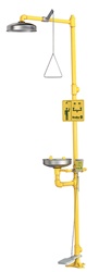 S19-310UU COMBINATION DRENCH SHOWER & EYEWASH ; STAINLESS STEEL BOWL & SHOWERHEAD; HAND/FOOT OPERATED